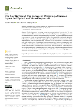 One Row Keyboard: the Concept of Designing a Common Layout for Physical and Virtual Keyboards