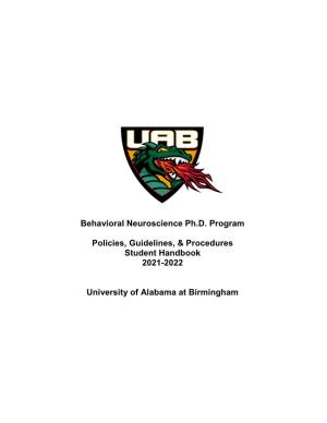 Behavioral Neuroscience Uab Graduate Handbook