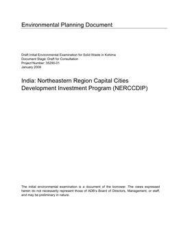 Northeastern Region Capital Cities Development Investment Program (NERCCDIP)