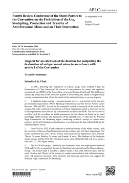 English Stockpiling, Production and Transfer of Original: French Anti-Personnel Mines and on Their Destruction