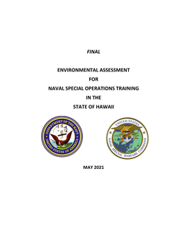 Naval Special Operations Training in the State of Hawaii