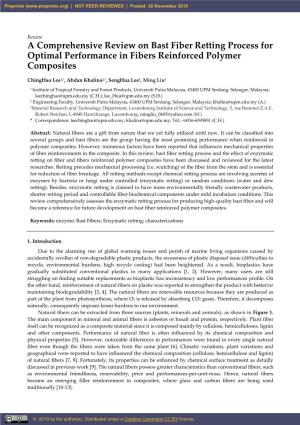 A Comprehensive Review on Bast Fiber Retting Process for Optimal Performance in Fibers Reinforced Polymer Composites
