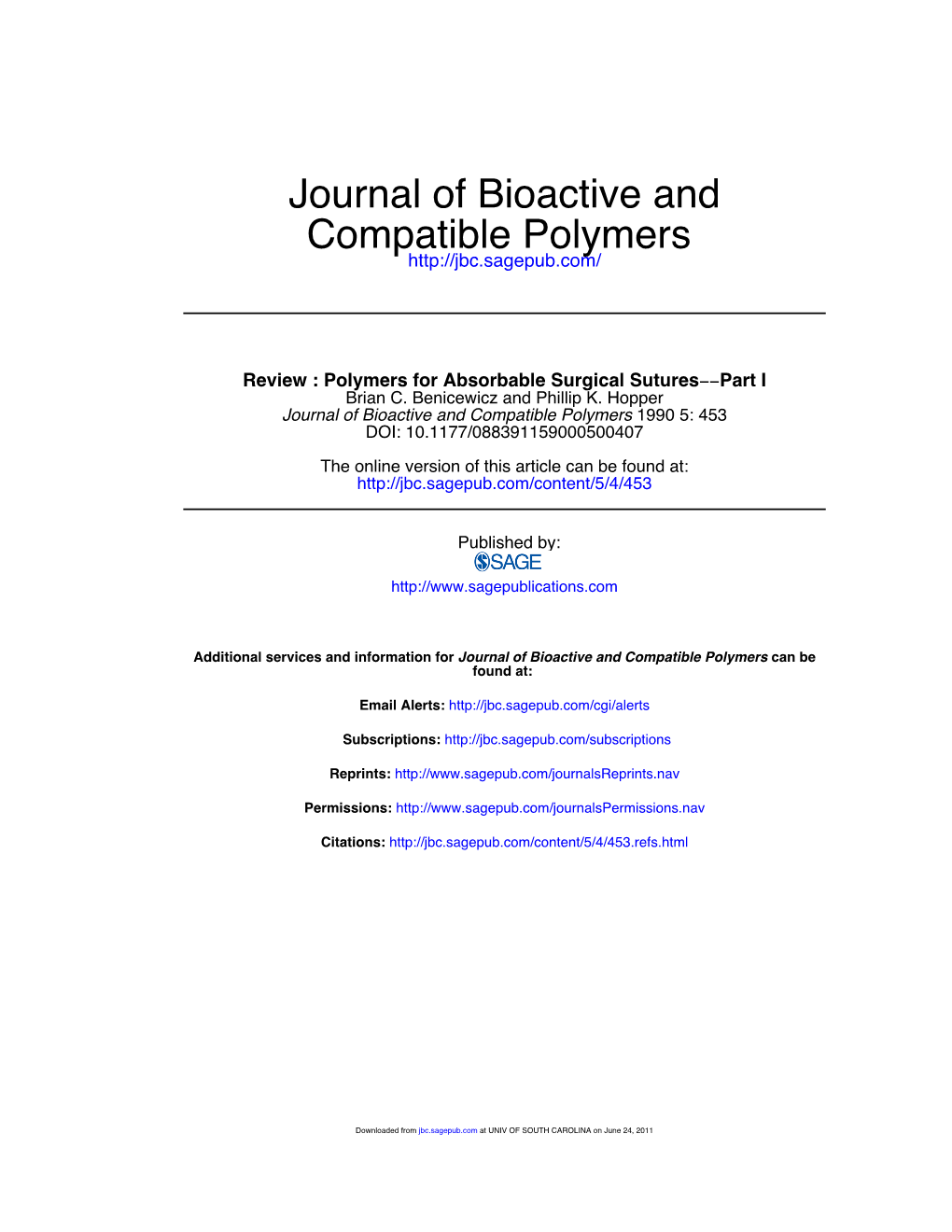 Compatible Polymers Journal of Bioactive