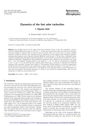 Dynamics of the Fast Solar Tachocline
