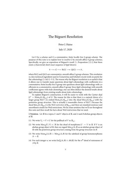 The Bégueri Resolution