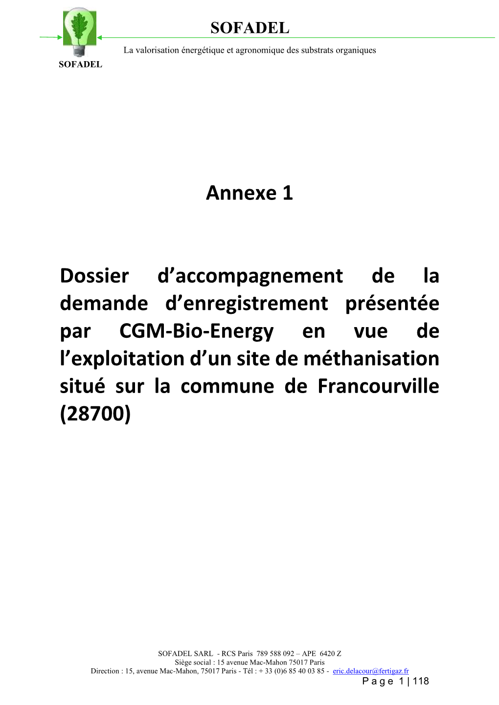 Annexe 1 Dossier D'accompagnement De La Demande