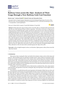Railway Lines Across the Alps: Analysis of Their Usage Through a New Railway Link Cost Function