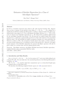 Estimates of Dirichlet Eigenvalues for a Class of Sub-Elliptic Operators