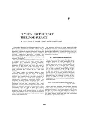 Chapter 9: Physical Properties of the Lunar Surface