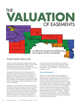 The Valuation of Easements