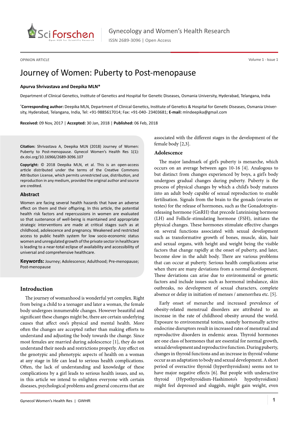 Journey of Women: Puberty to Post-Menopause