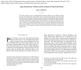 Neo-Riemannian Theory and the Analysis of Pop-Rock Music