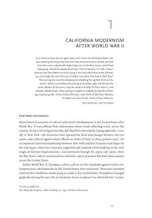 California Modernism After World War Ii