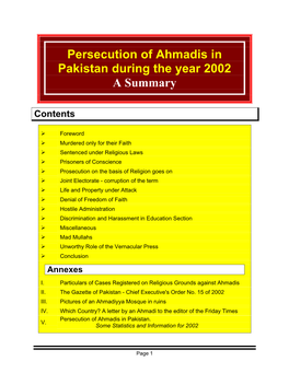 Persecution of Ahmadi Muslims in Pakistan
