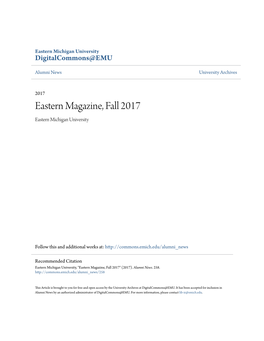Eastern Magazine, Fall 2017 Eastern Michigan University