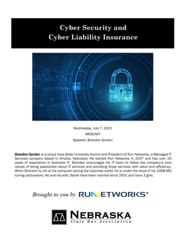 Cyber Security and Cyber Liability Insurance