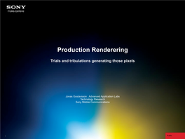 Production Renderering