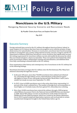 Noncitizens in the U.S. Military Navigating National Security Concerns and Recruitment Needs