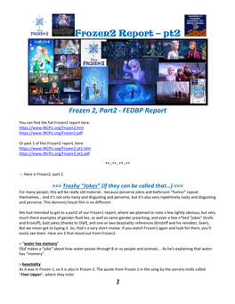 Frozen2 Report – Pt2