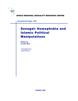 Senegal: Homophobia and Islamic Political Manipulations