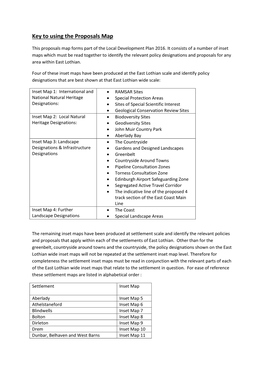 Key to Using the Proposals Map