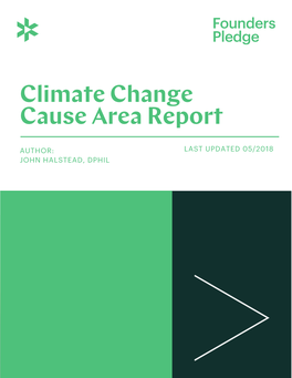 Climate Change Cause Area Report