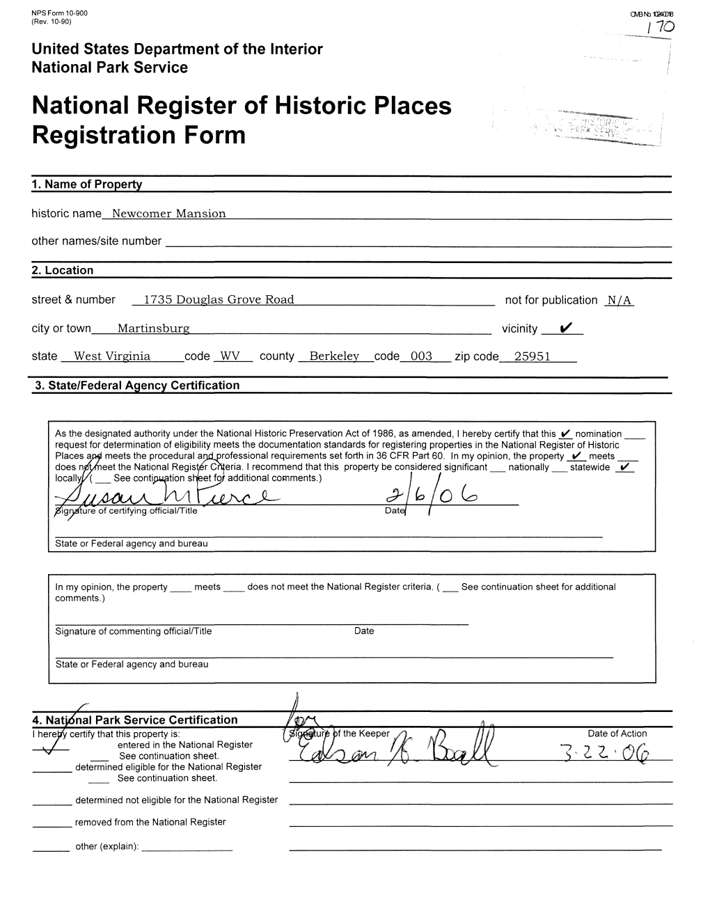 National Register of Historic Places Continuation Sheet