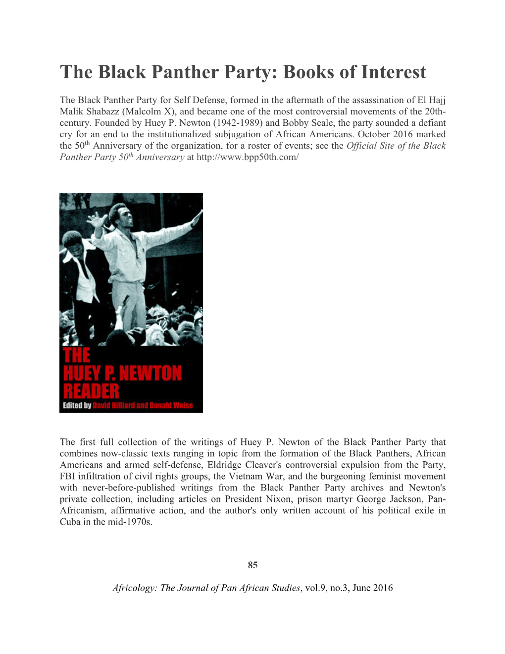 The Black Panther Party: Books of Interest