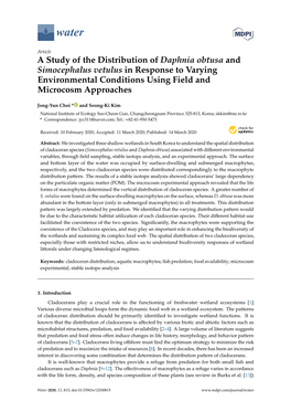 A Study of the Distribution of Daphnia Obtusa and Simocephalus Vetulus in Response to Varying Environmental Conditions Using Field and Microcosm Approaches