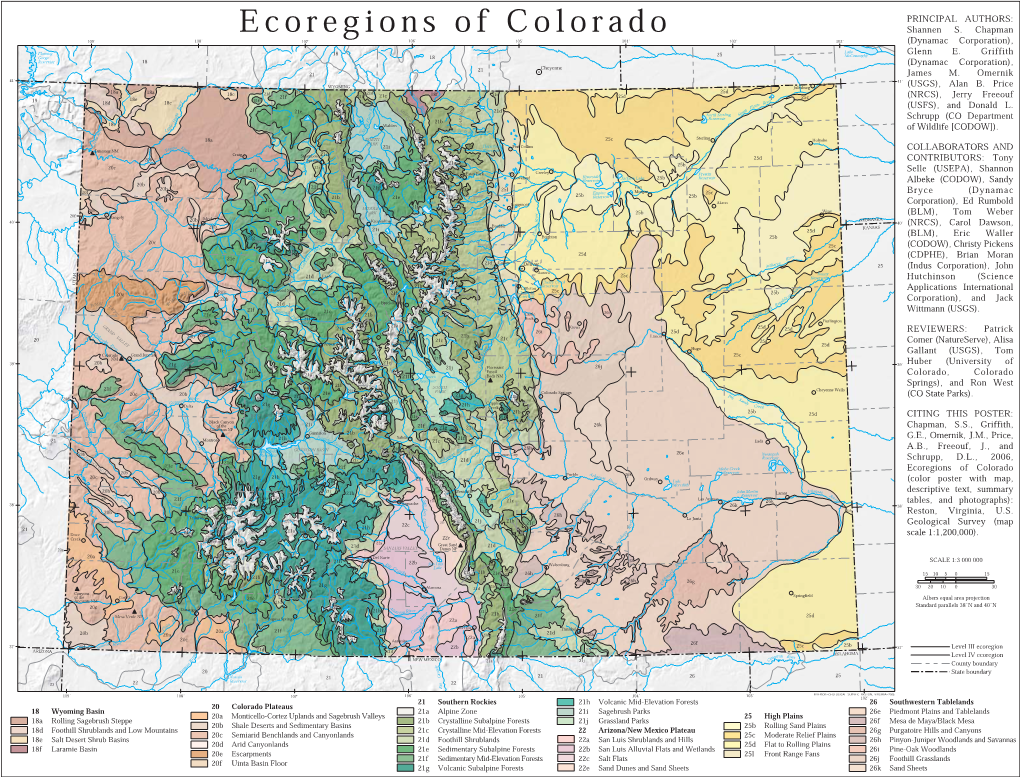 Ecoregions of Colorado Shannen S