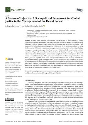 A Swarm of Injustice: a Sociopolitical Framework for Global Justice in the Management of the Desert Locust
