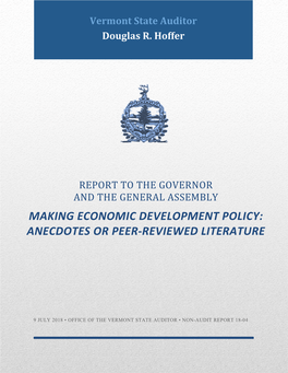 Making Economic Development Policy: Anecdotes Or Peer-Reviewed Literature
