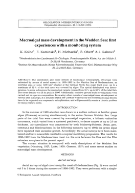 Macroalgal Mass Development in the Wadden Sea: First Experiences With