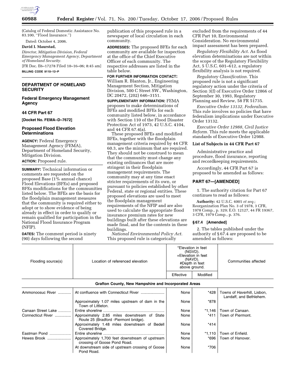 Federal Register/Vol. 71, No. 200/Tuesday, October 17, 2006