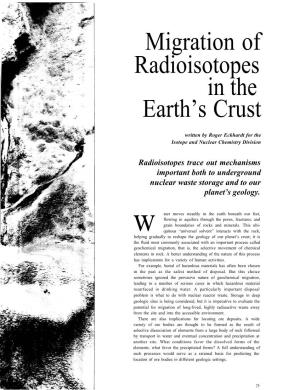 Migration of Radioisotopes in the Earth's Crust