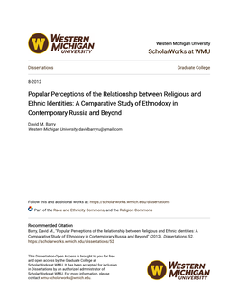 Popular Perceptions of the Relationship Between Religious and Ethnic Identities: a Comparative Study of Ethnodoxy in Contemporary Russia and Beyond