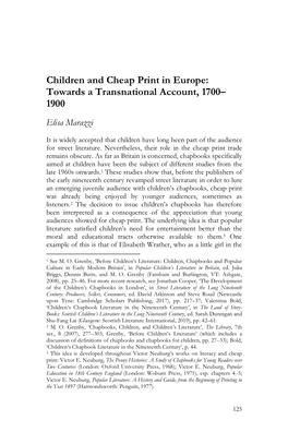 Children and Cheap Print in Europe