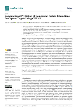 Computational Prediction of Compound–Protein Interactions for Orphan Targets Using CGBVS