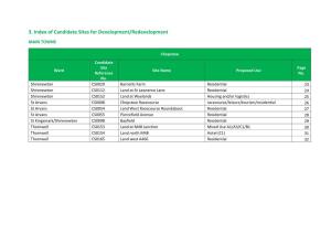 3. Index of Candidate Sites for Development/Redevelopment