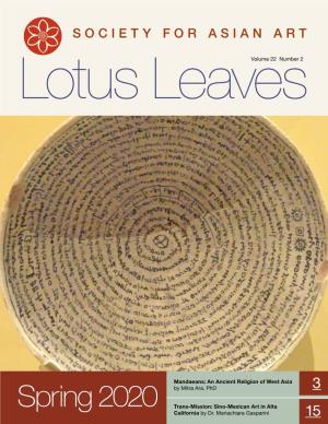 Lotus Leaves Spring 2020 Volume 22 Number 2