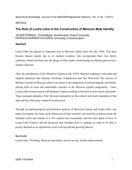 The Role of Lucha Libre in the Construction of Mexican Male Identity