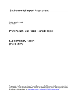 PAK: Karachi Bus Rapid Transit Project Supplementary Report