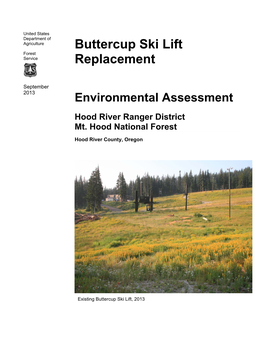 Buttercup Ski Lift Replacement Environmental Assessment