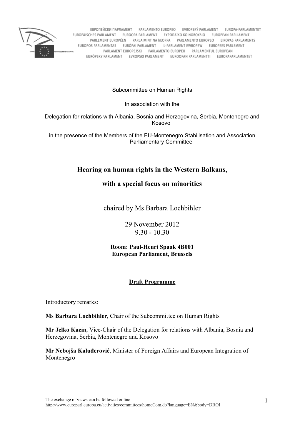 Human Rights in the Western Balkans, with a Special Focus On