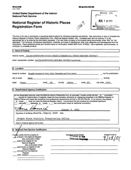 National Register of Historic Places Registration Form Flus