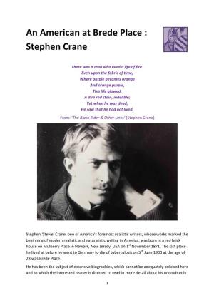 An American at Brede Place : Stephen Crane
