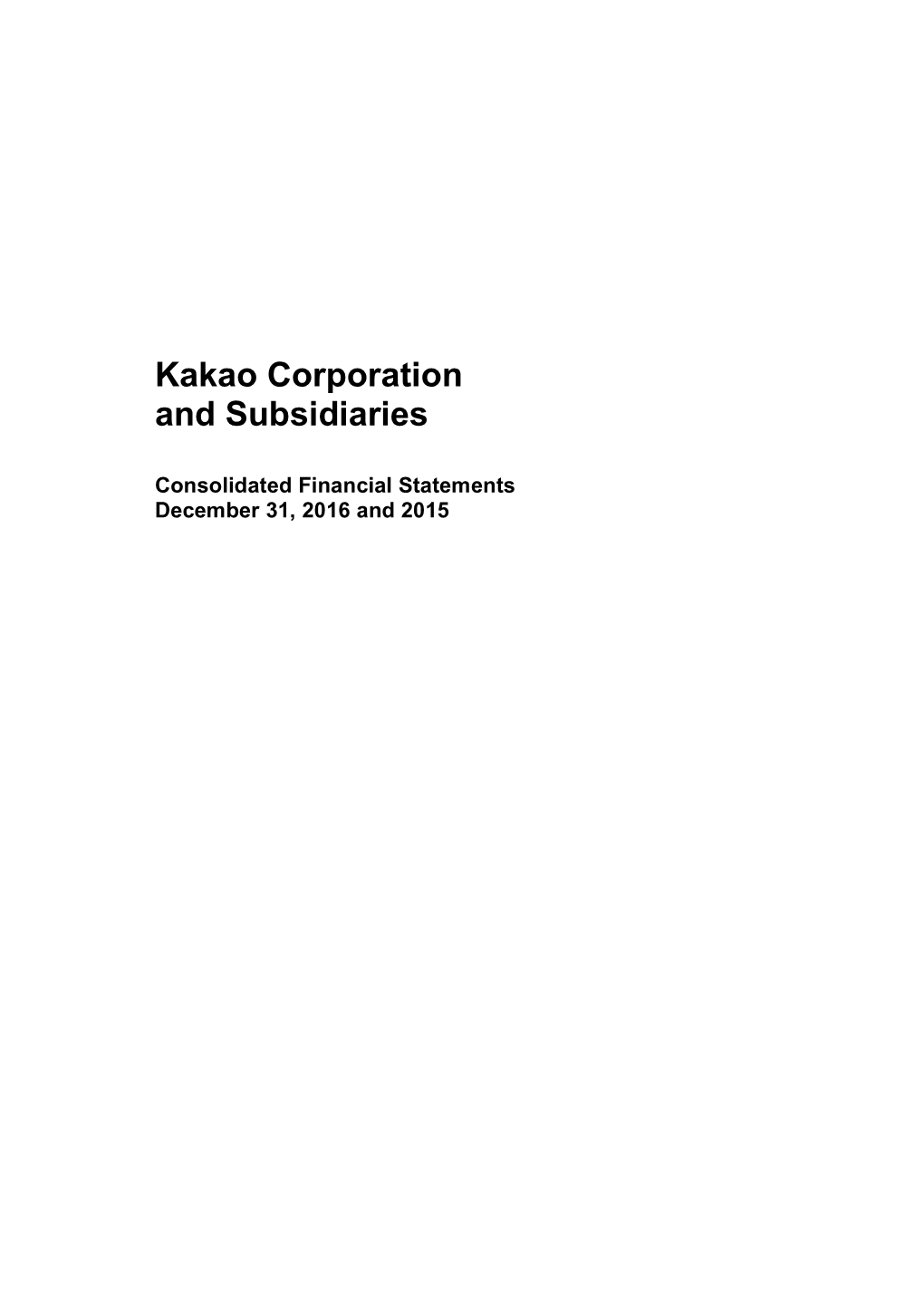 Kakao Corporation and Subsidiaries