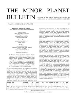 The Minor Planet Bulletin 44 (2017) 142