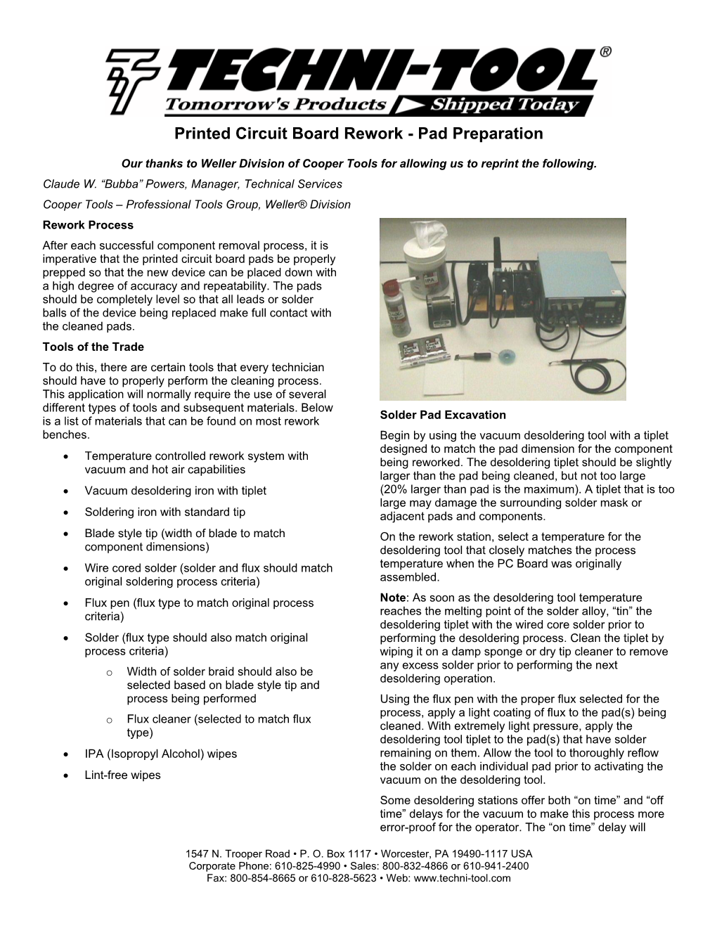 Printed Circuit Board Rework - Pad Preparation