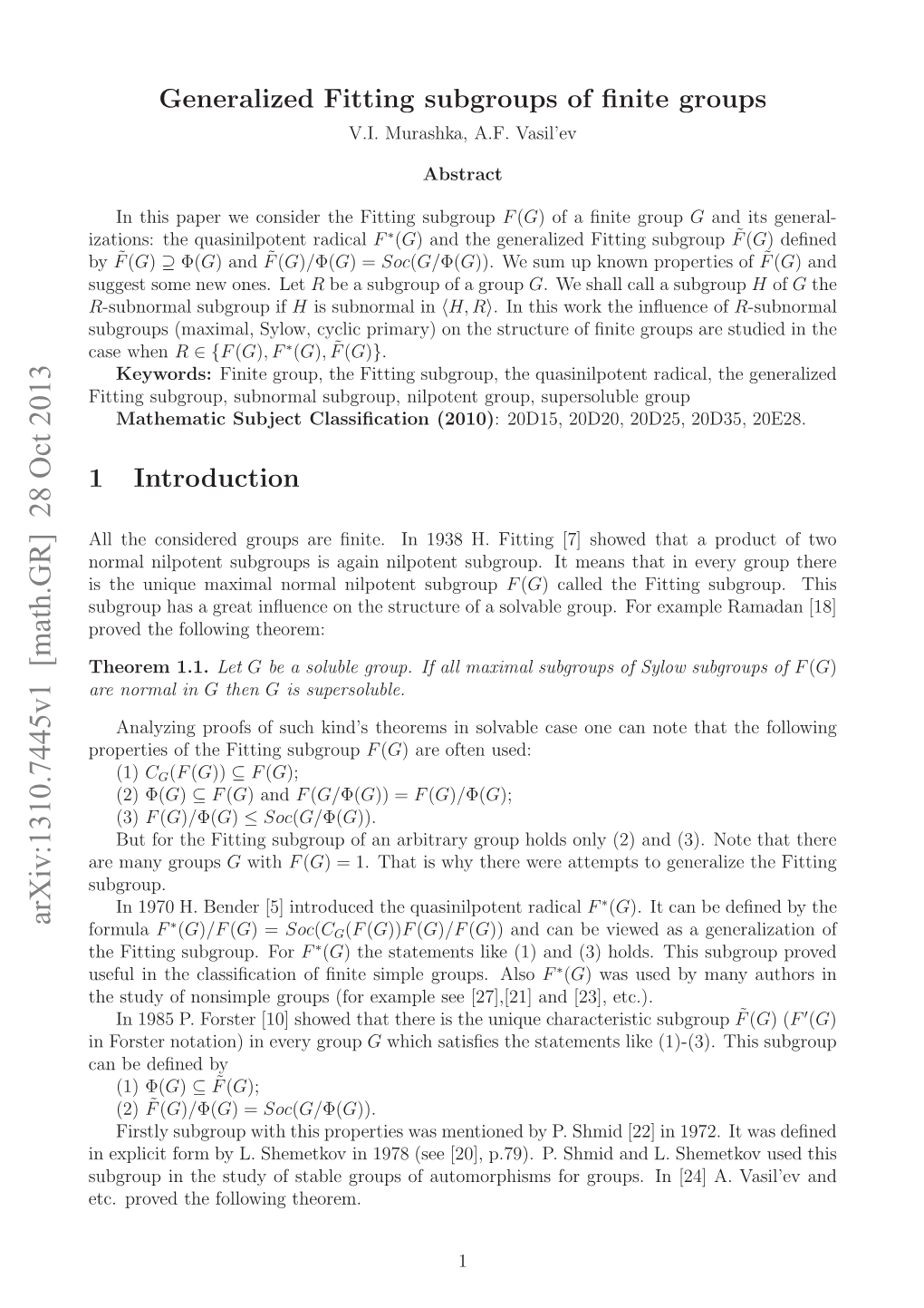 Generalized Fitting Subgroups of Finite Groups